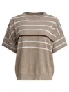 Brunello Cucinelli Round Neck Short Sleeves Sweater