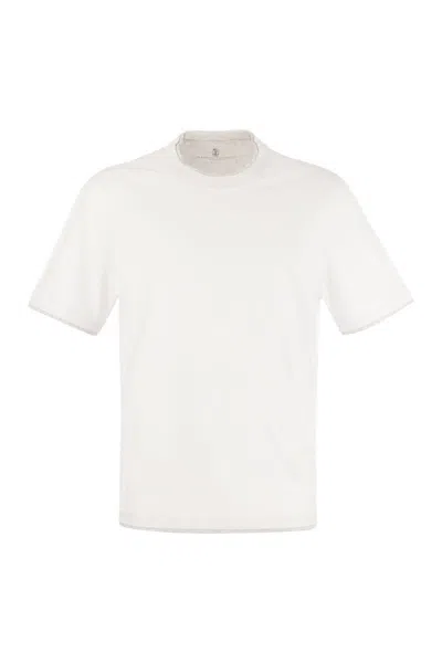 Brunello Cucinelli T-shirts In Bianco+perla