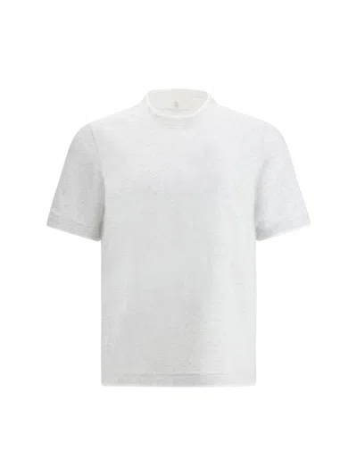 Brunello Cucinelli Men Cotton T-shirt In White