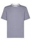 Brunello Cucinelli Double Layer Crewneck T-shirt In Grey
