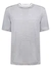 Brunello Cucinelli Double Layer Crewneck T-shirt In Grey