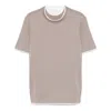 Brunello Cucinelli T-shirt With Layered Design In Grey