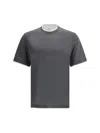 Brunello Cucinelli Basic Silk-blend T-shirt In Grey