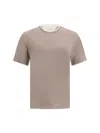 Brunello Cucinelli Relaxed Fit Short-sleeved Crew Neck T-shirt In Grey