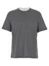 Brunello Cucinelli Layered T-shirt In Grey