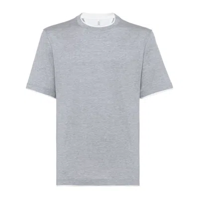 Brunello Cucinelli T-shirts In Grey