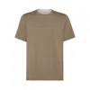 Brunello Cucinelli Double Layer T-shirt Multicolor In Brown