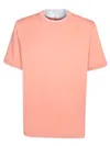 Brunello Cucinelli Men Crew Neck T-shirt With Faux-layering In Pink