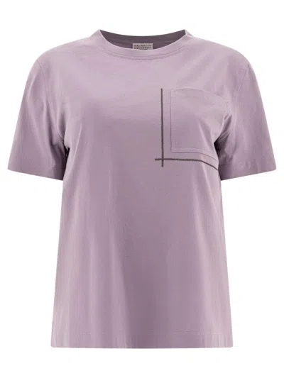 Brunello Cucinelli T-shirts In Purple