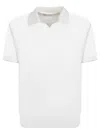Brunello Cucinelli Cotton Knit Polo Shirt In White