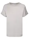 Brunello Cucinelli Silk Lurex Mother-of-pearl T-shirt In White