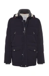 Brunello Cucinelli Hooded Down Jacket With Adjustable Back Slits In Black