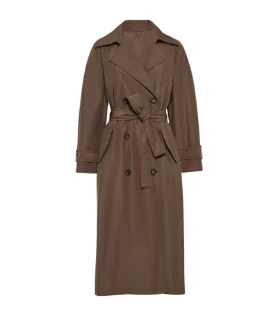BRUNELLO CUCINELLI TAFFETA MONILI TRENCH COAT
