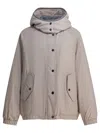 Brunello Cucinelli Puffer Jackets With Adjustable Hem And Hood In Brown