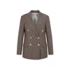 Brunello Cucinelli Tailleur Brown Viscose Jacket In Grey