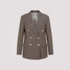 Brunello Cucinelli Tailleur Brown Viscose Jacket In Brown