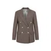 Brunello Cucinelli Tailleur Brown Viscose Jacket In Brown