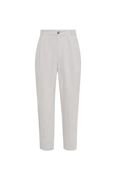 Brunello Cucinelli Tailor Fit Trousers In White