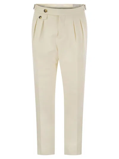 Brunello Cucinelli Cotton Corduroy Straight Pants In Beige