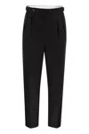 Brunello Cucinelli Men Tailor-fit Trousers In Virgin Wool Canvas With Double Inverted Darts And Buck
