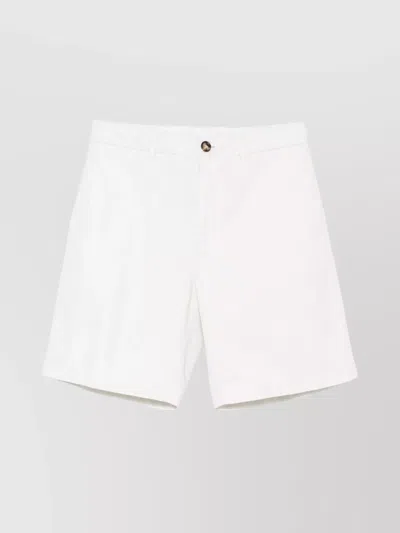 Brunello Cucinelli Tailored Bermuda Shorts With Pockets And Belt Loops In White