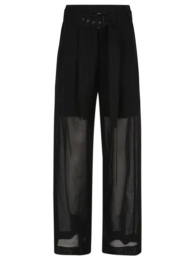 Brunello Cucinelli Tailored Black Trousers With Sheer Panels