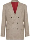 Brunello Cucinelli Tailored Blazer In Twill Fabric In Brown