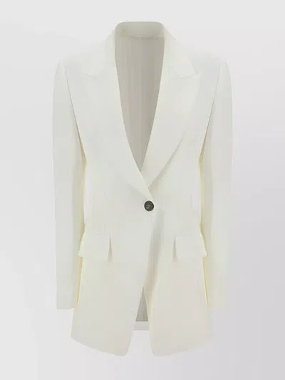 BRUNELLO CUCINELLI TAILORED BLAZER JACKET WITH STRUCTURED SHOULDERS AND PEAKED LAPELS