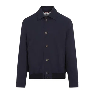 Brunello Cucinelli Tailored Blue Jacket With Classic Button-up Design And Side Pockets