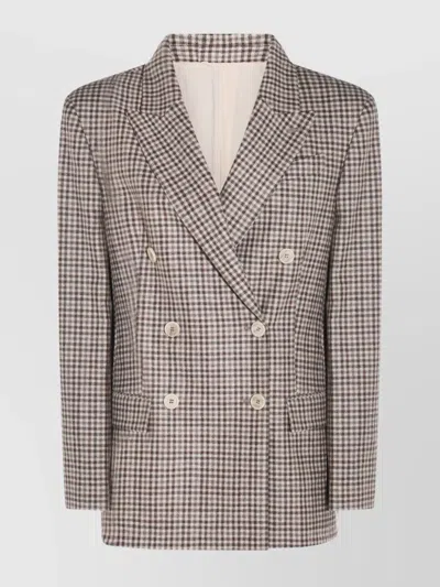 Brunello Cucinelli Tailored Checked Double-breasted Jacket