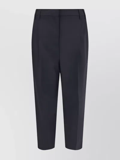Brunello Cucinelli Tailored Chino Pants With Front Pleats And Belt Loops In Blue