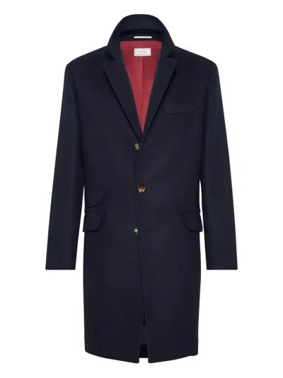 Brunello Cucinelli Tailored Coat In Blue