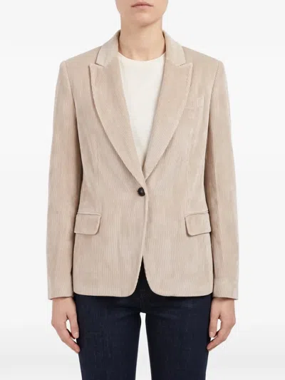 Brunello Cucinelli Tailored Corduroy Jacket In Neutral