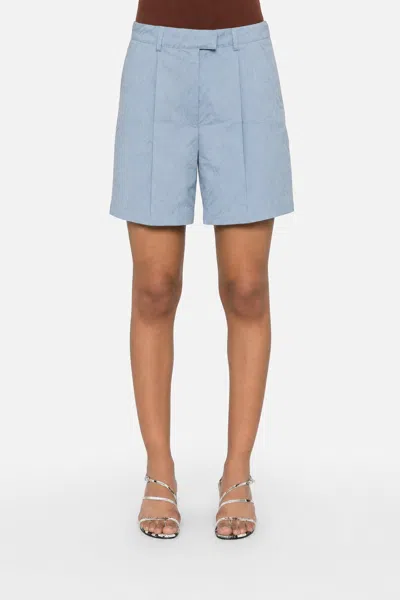 Brunello Cucinelli Tailored Cotton Shorts In Blue