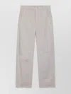 Brunello Cucinelli Tailored Cotton Trousers With Pockets And Belt Loops In Gray