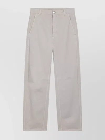 BRUNELLO CUCINELLI TAILORED COTTON TROUSERS WITH POCKETS AND BELT LOOPS