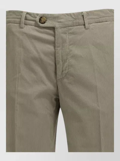 Brunello Cucinelli Tailored Cotton Velvet Pants Back Front Pockets In Neutral