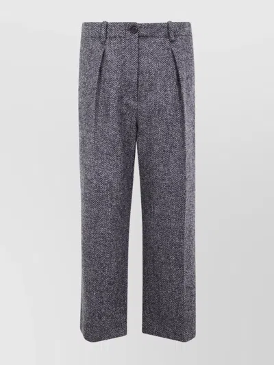 Brunello Cucinelli Tailored Cropped Trousers Pockets In Gray