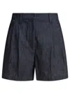 Brunello Cucinelli Tailored Dark Denim Shorts In Black