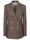 Brunello Cucinelli Tailored Double-breasted Blazer In Brown