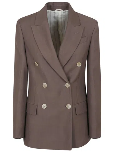Brunello Cucinelli Tailored Double-breasted Blazer In Brown