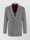 Brunello Cucinelli Tailored Double-breasted Blazer Featuring Pockets In Gray