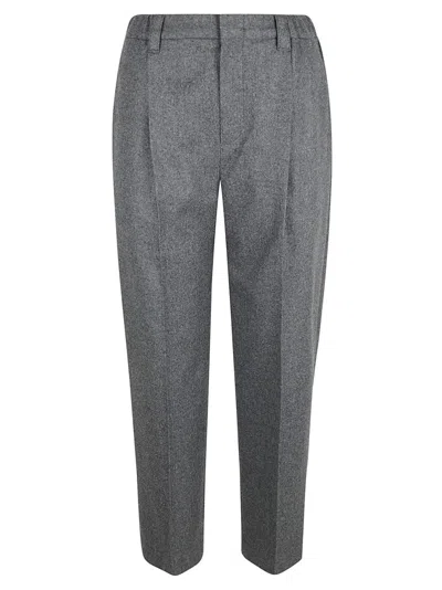 Brunello Cucinelli Tailored Grey Trousers With Front Pleats In Gray