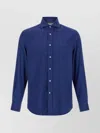 Brunello Cucinelli Tailored Herringbone Shirt Collar Button-down In Blue