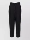 Brunello Cucinelli Black Tropical Luxury Wool Monili Slouchy Trousers In Black