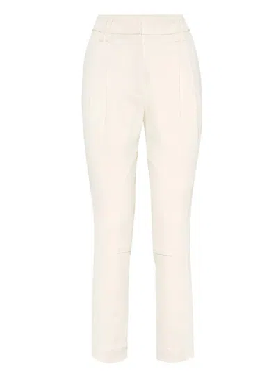BRUNELLO CUCINELLI BRUNELLO CUCINELLI TAILORED HIGH-WAIST PANTS WITH SUBTLE PLEATS