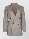 BRUNELLO CUCINELLI TAILORED JACKET WITH BUTTON DETAILING AND LONGLINE SILHOUETTE