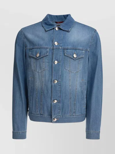 Brunello Cucinelli Tailored Jackets With Long Sleeves And Adjustable Hem In Blue