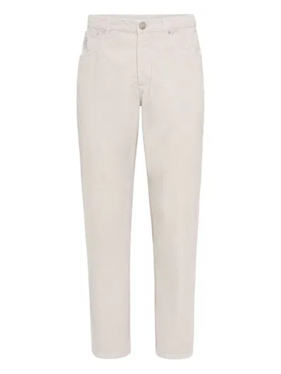 Brunello Cucinelli Tailored Light Grey Trousers In Gray