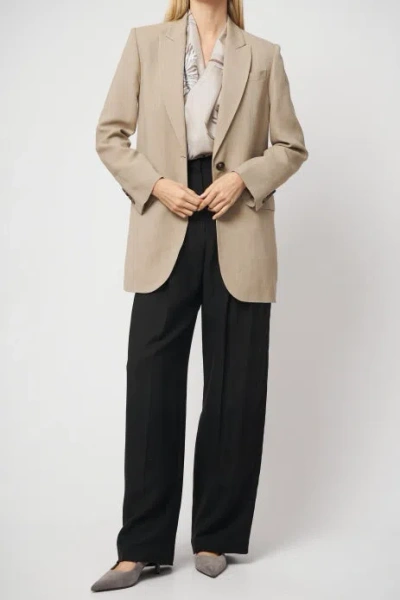 Brunello Cucinelli Tailored Linen Blend Blazer In Brown